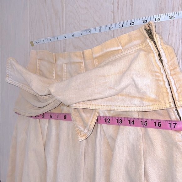 ULLA JOHNSON l Khaki Denim Midi Virgil Skirt Tie Front Side Zip NWOT Pockets S - Picture 10 of 14